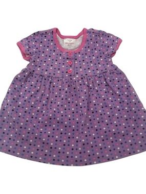 Hannah Andersson Purple Polka Dot Baby Dress with Pink Trim